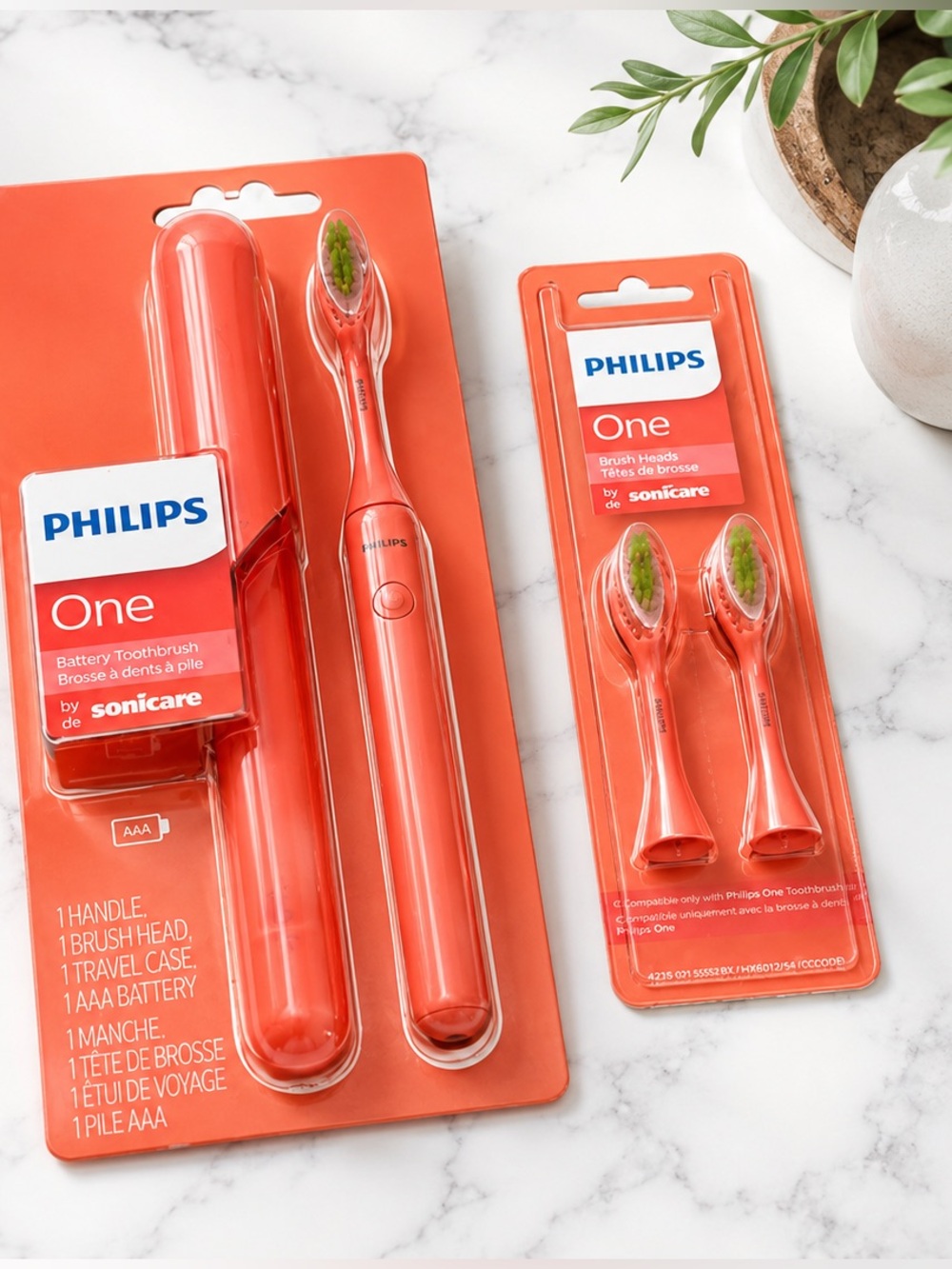 Philips One Battery Toothbrush - Bright Orange Set